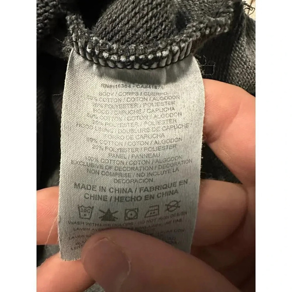 Converse Hoodie Size Medium Worn Washed Gray Soft Hooded Sweatshirt Casual - Picture 5 of 7